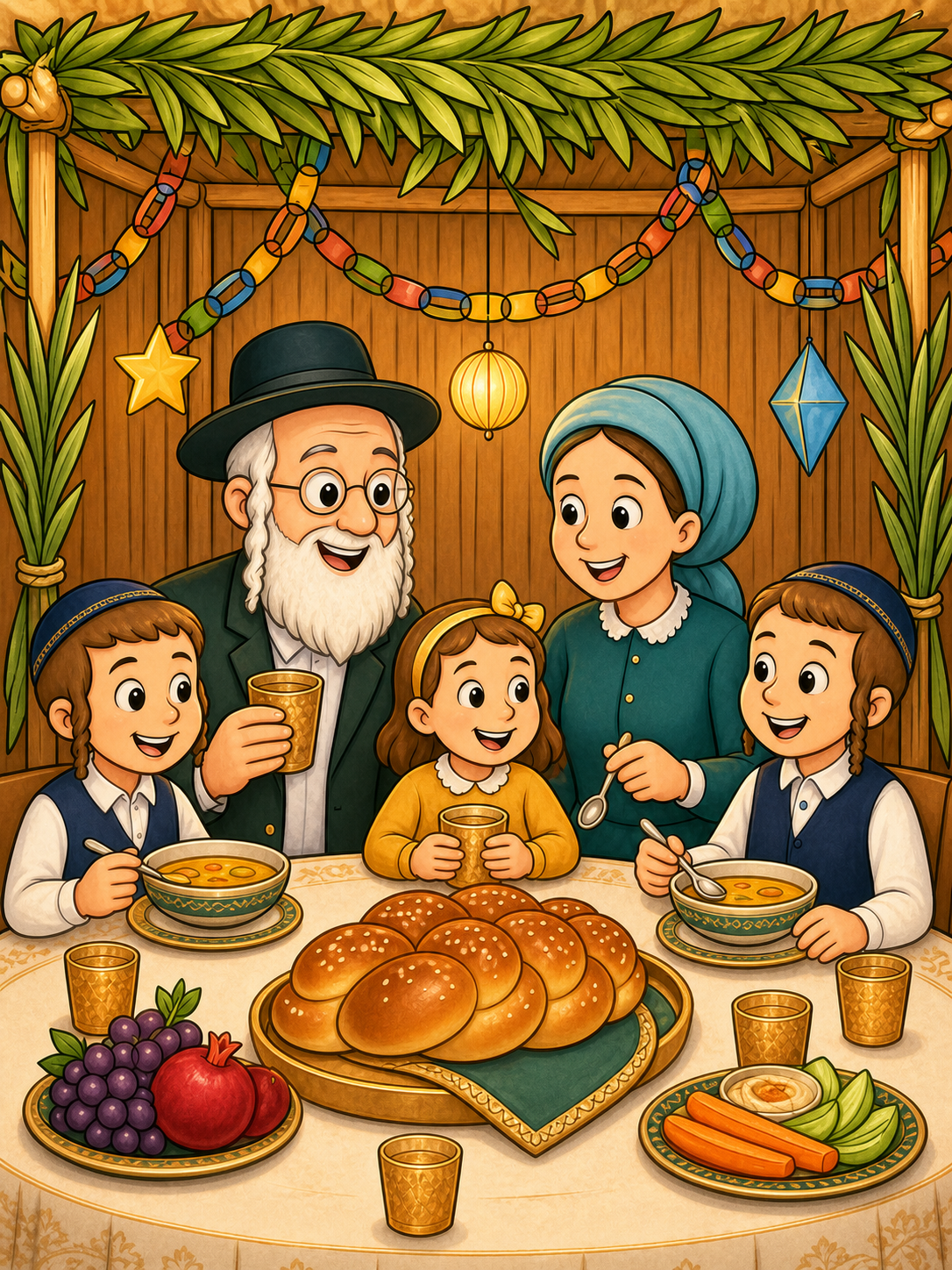 Colored page - Yom Tov scene