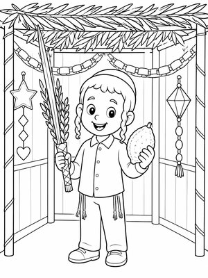 Boy with lulav and esrog