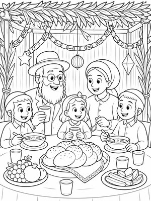 Family meal in the sukkah